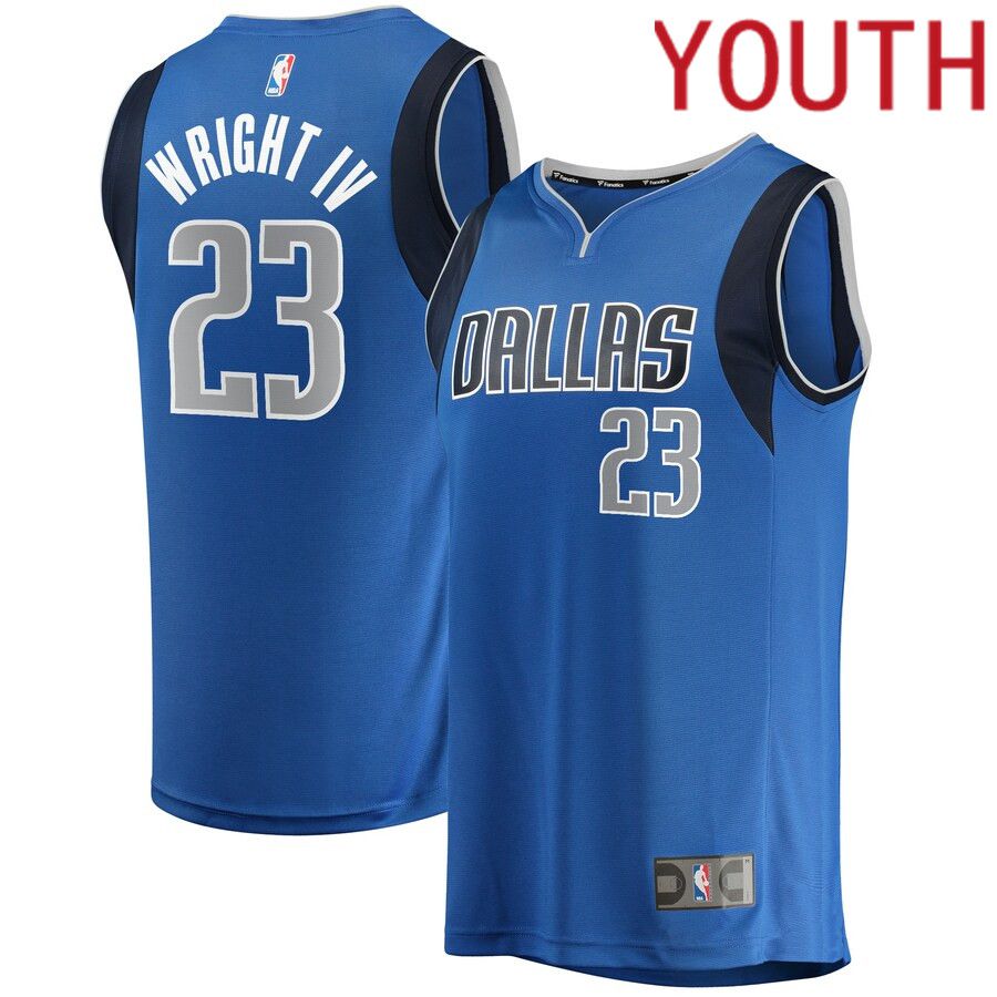 Youth Dallas Mavericks 23 McKinley Wright IV Fanatics Branded Blue Fast Break Player NBA Jersey